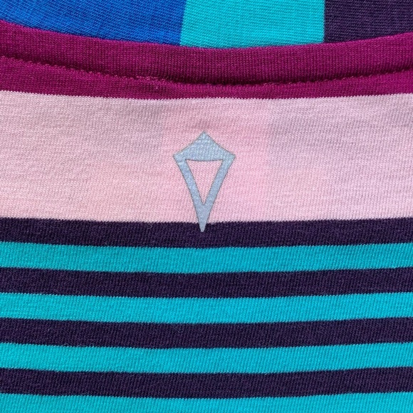 Ivivva Girls Multicolored Striped Short Sleeve Tee Top Size 8 - Picture 10 of 14